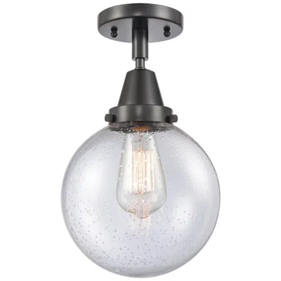 Innovations Lighting Caden Beacon 8" Flush Mount - Matte Black - Seedy Shade