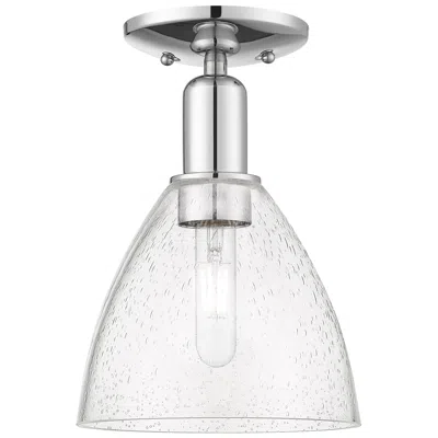 Innovations Lighting Arcadia Bristol 8"w Polished Chrome Semi.flush Mount With Seedy Shade