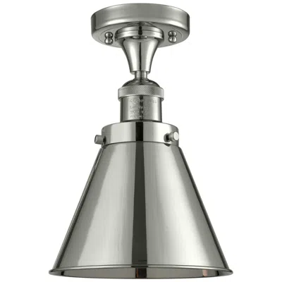 Innovations Lighting Appalachian 8" Polished Nickel Semi Flush Mount W/ Polished Nickel Sha