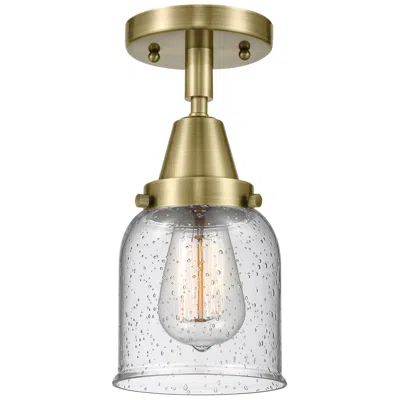 Innovations Lighting Caden Bell 5" Led Flush Mount - Antique Brass - Seedy Shade
