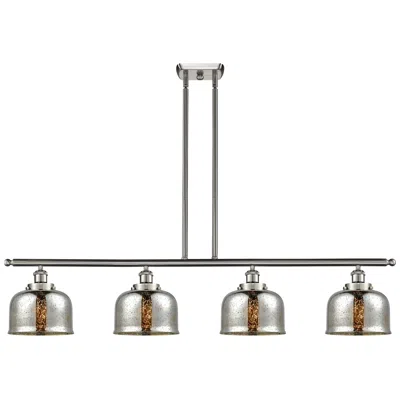 Innovations Lighting Bell 8" 4 Light 48" Island Light - Satin Nickel  - Silver Mercury