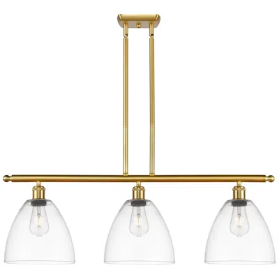 Innovations Lighting Bristol Glass 9" 3 Light 36" Led Island Light - Satin Gold  - Cle