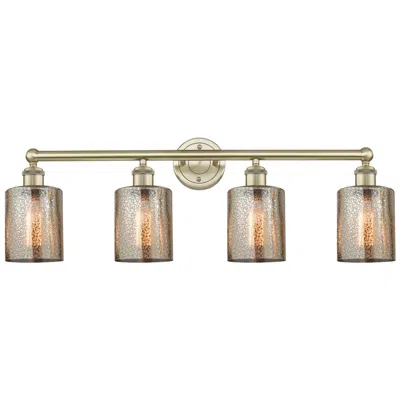 Innovations Lighting Edison Cobbleskill 32"w 4 Light Antique Brass Bath Light With Mercury