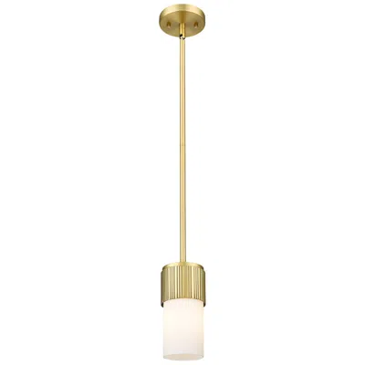 Innovations Lighting Bolivar 4" Wide Brushed Brass Stem Hung Pendant With Matte White Shade