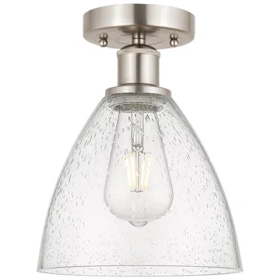 Innovations Lighting Edison Bristol Glass  8" Semi-flush Mount - Brushed Satin Nickel - See