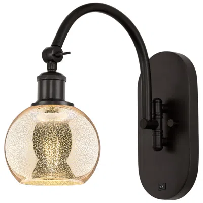 Innovations Lighting Athens 12" High Oil Rubbed Bronze Swiveling Sconce W/ Mercury Shade