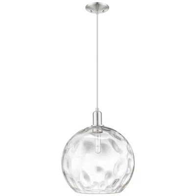 Innovations Lighting Arcadia Athens 13"w Brushed Nickel Cord Pendant W/ Water Glass Shade