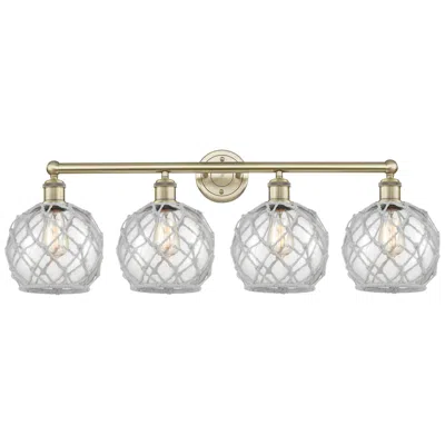 Innovations Lighting Edison Farmhouse 35"w 4 Light Brass Bath Light W/ Clear White Shade