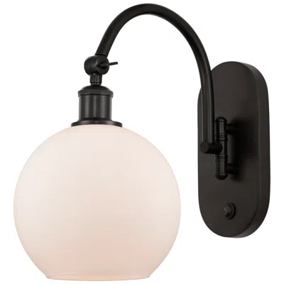 Innovations Lighting Ballston Athens 8" Led Sconce - Bronze Finish - Matte White Shade