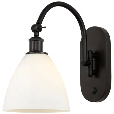 Innovations Lighting Ballston Bristol Glass 8" Incandescent Sconce - Bronze Finish - White
