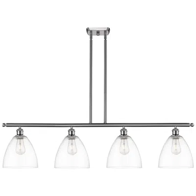 Innovations Lighting Bristol Glass 9" 4 Light 48" Island Light - Brushed Satin Nickel