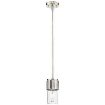 Innovations Lighting Bolivar 4" Wide Satin Nickel Stem Hung Pendant With Clear Glass Shade