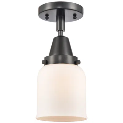 Innovations Lighting Caden Bell 5" Led Flush Mount - Matte Black - Matte White Shade