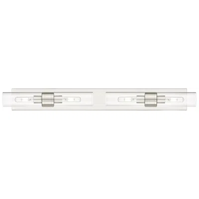 Innovations Lighting Ballston Boreas 4 Light 39" Bath Vanity Satin Nickel Clear Shade