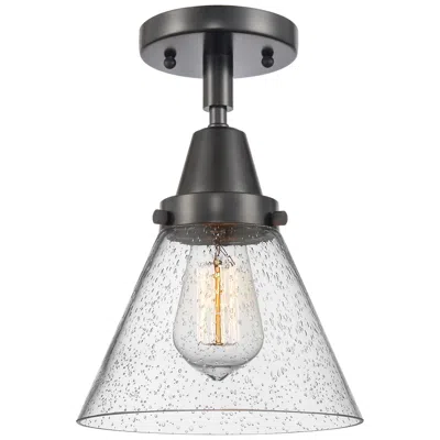 Innovations Lighting Caden Cone 8" Flush Mount - Matte Black - Seedy Shade