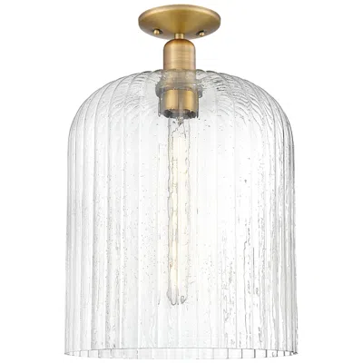Innovations Lighting Downtown Bridal Veil 12"w Brass Semi Flush Mount W/ Seedy Shade
