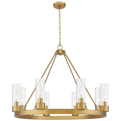 Innovations Lighting Boreas 36" Wide 6 Light Brushed Brass Chandelier With 8" Clear Shade
