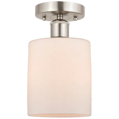 Innovations Lighting Edison Cobbleskill 5" Semi-flush Mount - Brushed Satin Nickel - Matte