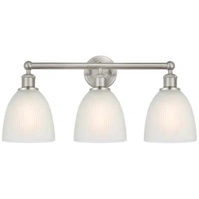 Innovations Lighting Castile 24" 3-light Brushed Satin Nickel Bath Light W/ White Shade