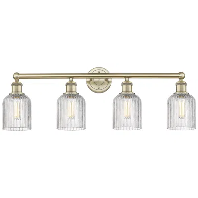 Innovations Lighting Edison Bridal Veil 32"w 4-light Antique Brass Bath Light W/ Clear Shad