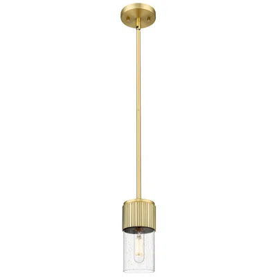 Innovations Lighting Bolivar 4" Wide Brushed Brass Stem Hung Pendant With Seedy Glass Shade