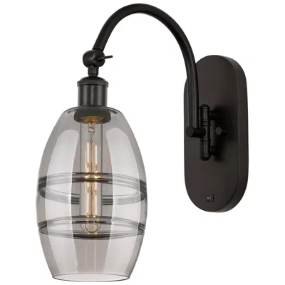 Innovations Lighting Ballston Vaz 11.63"h Oiled Bronze Adjustable Sconce W/ Smoke Shade