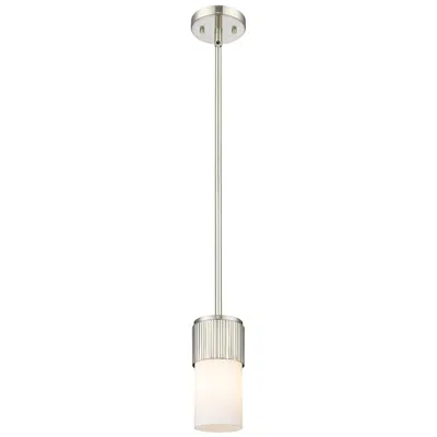 Innovations Lighting Bolivar 4" Wide Satin Nickel Stem Hung Pendant With Matte White Glass