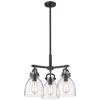Innovations Lighting Newton Bell 20.4" Wide 3 Light Stem Hung Matte Black Pendant W/ Seedy
