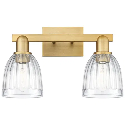 Innovations Lighting Brookfield 11" High 2-light Brushed Brass Bath Vanity Light W/ Clear Shade
