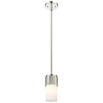 Innovations Lighting Bolivar 4" Wide Polished Nickel Stem Hung Pendant With Matte White Sha