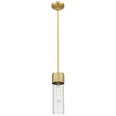 Innovations Lighting Bolivar 4" Wide Brushed Brass Stem Hung Pendant With Clear Glass Shade