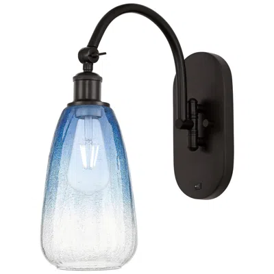 Innovations Lighting Brookhaven Almond 17"h Oil Rubbed Bronze Swiveling Sconce W/ Sapphire Shade