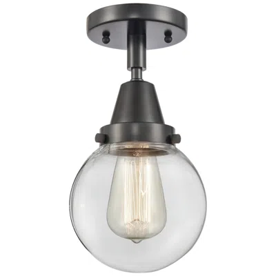Innovations Lighting Caden Beacon 6" Flush Mount - Matte Black - Clear Shade