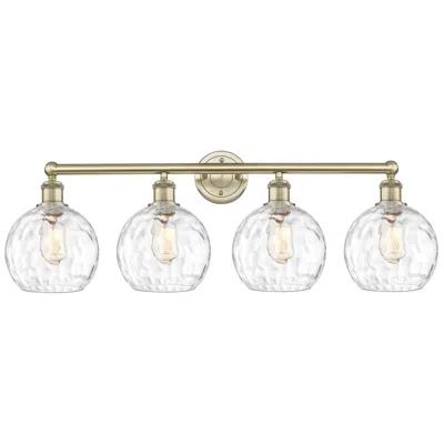 Innovations Lighting Athens 35"w 4 Light Antique Brass Bath Vanity Light W/ Water Glass Sha