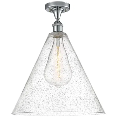 Innovations Lighting Berkshire  16" Led Semi-flush Mount - Polished Chrome - Seedy Shade