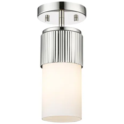 Innovations Lighting Bolivar 4" Wide Polished Nickel Flush Mount With Matte White Glass Sha