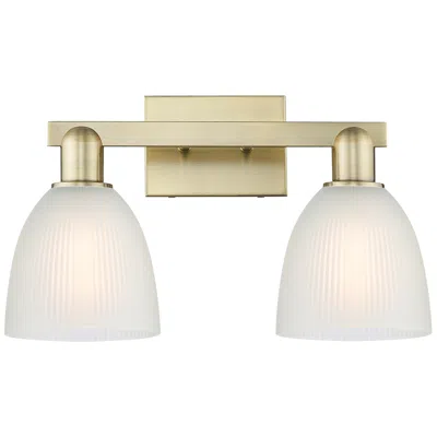 Innovations Lighting Arcadia Castile 17"w 2 Light Brass Vanity Light With White Shade