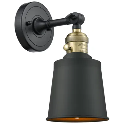 Innovations Lighting Addison 11" High Black Brass Sconce W/ Matte Black Shade