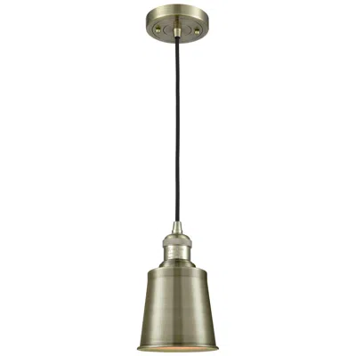 Innovations Lighting Addison 5" Antique Brass Cord Hung Mini Pendant