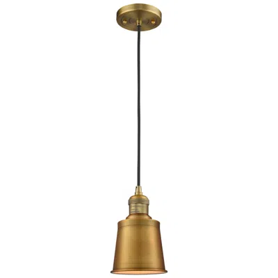 Innovations Lighting Addison 5" Brushed Brass Cord Hung Mini Pendant