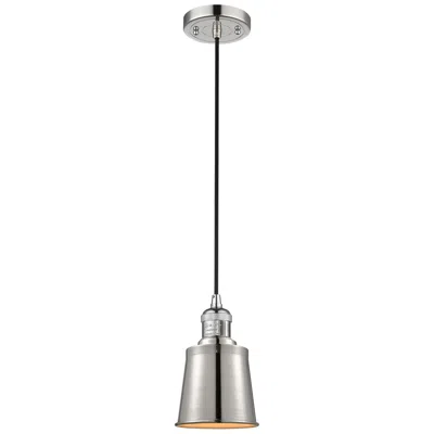 Innovations Lighting Addison 5" Polished Nickel Cord Hung Mini Pendant W/ Polished Nickel S