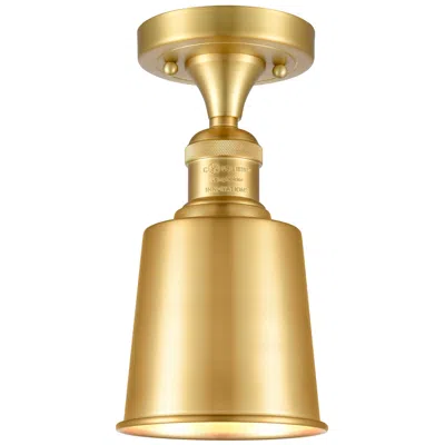 Innovations Lighting Addison 5.25" Wide Satin Gold Semi Flush Mount W/ Satin Gold Shade
