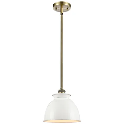 Innovations Lighting Adirondack 10" Brass Mini Pendant W/ Glossy White Shade