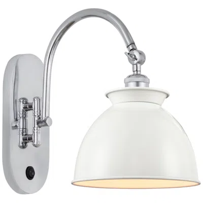 Innovations Lighting Adirondack 12"h Polished Chrome Wall Sconce With White Shade