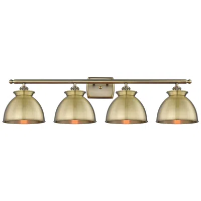 Innovations Lighting Adirondack 38"w 4 Light Antique Brass Bath Light With Antique Brass Sh