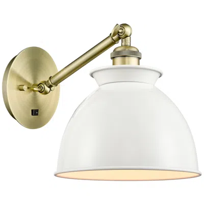 Innovations Lighting Adirondack 8 1/2"h Brass Led Wall Sconce With White Shade