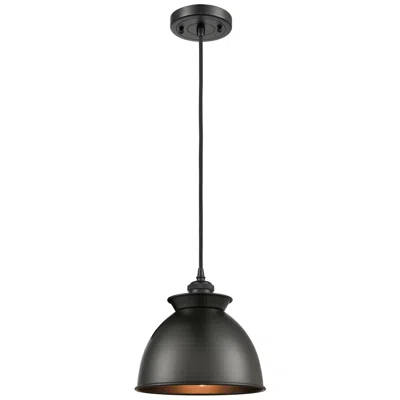 Innovations Lighting Adirondack 8" Led Mini Pendant - Matte Black - Matte Black Shade