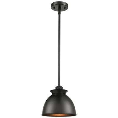 Innovations Lighting Adirondack 8" Led Mini Pendant - Matte Black - Matte Black Shade