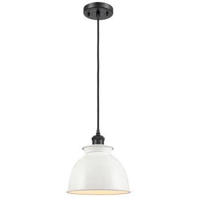 Innovations Lighting Adirondack 8.13" Wide Matte Black Corded Mini Pendant W/ Glossy White