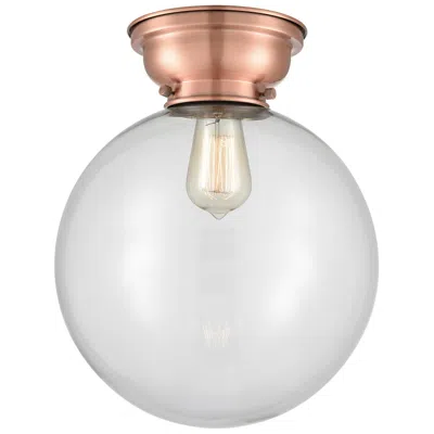 Innovations Lighting Aditi Beacon 12" Wide Antique Copper Flush Mount With Clear Shade